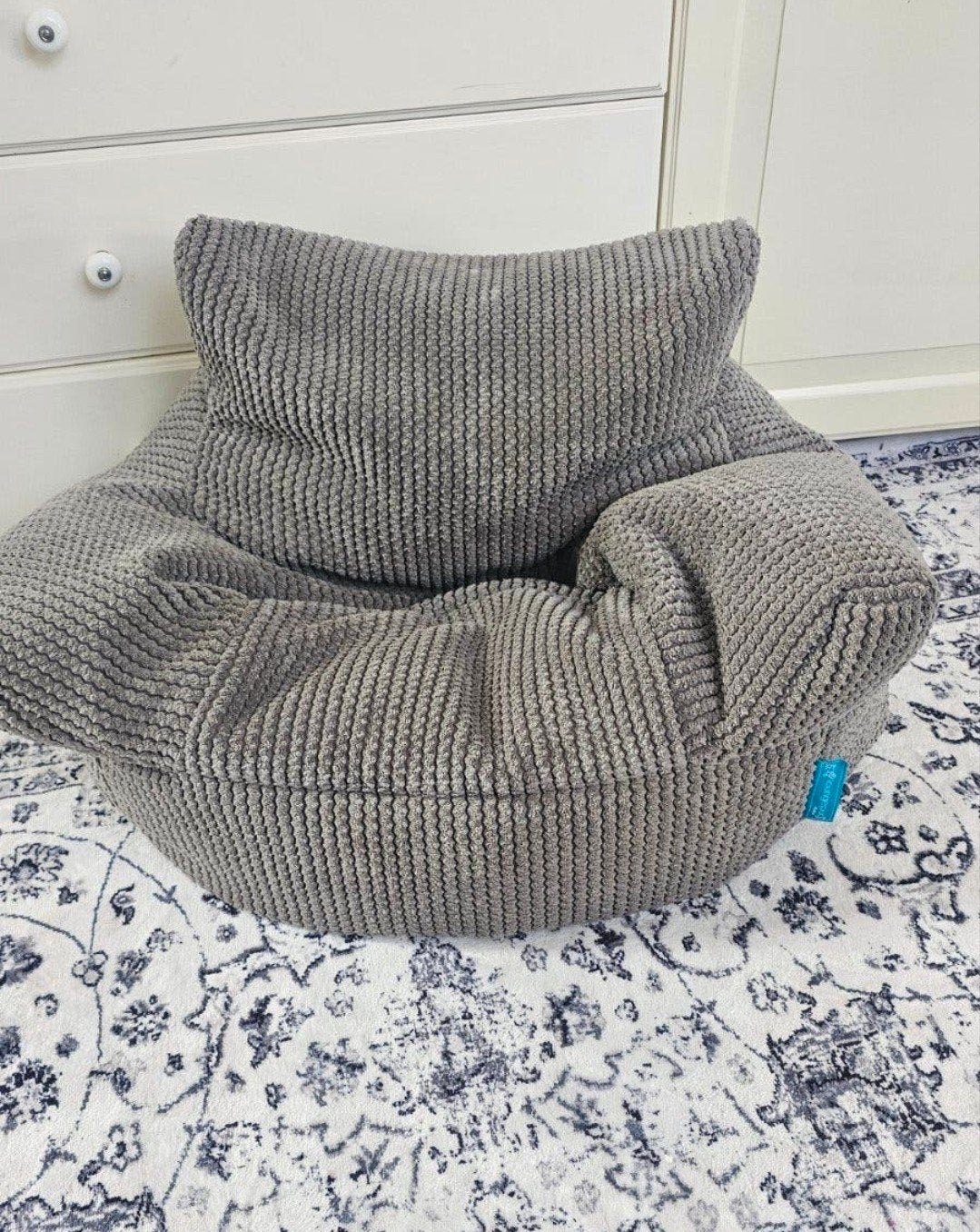 Lounge Pug zitzak voor kinderen - grijs geribbeld, Huis en Inrichting, Ophalen, Zo goed als nieuw, Grijs, Zitzak