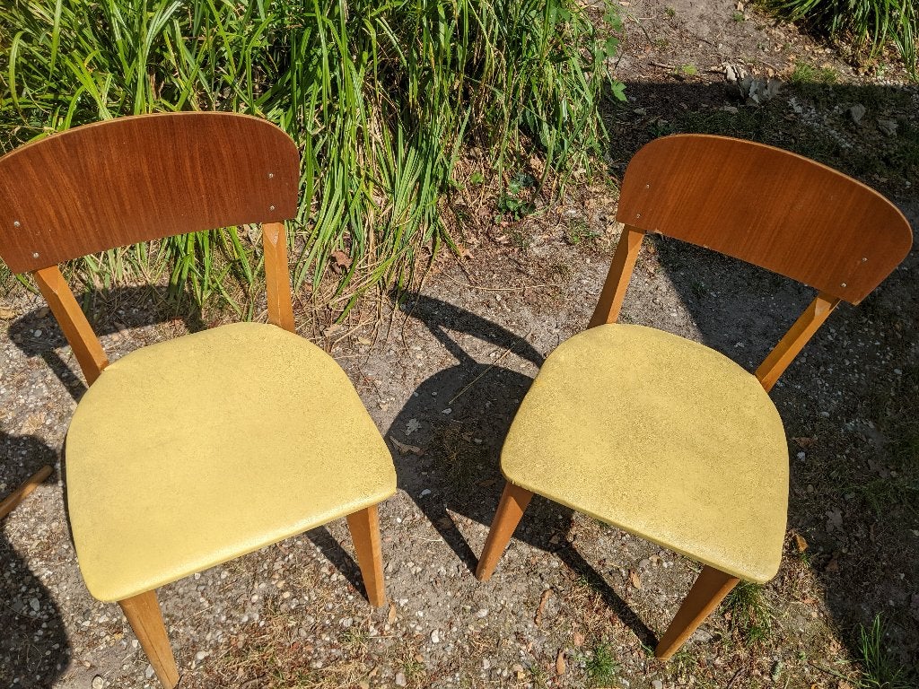 vintage jaren '60 stoelen, Ophalen, Gebruikt, Twee, Bruin