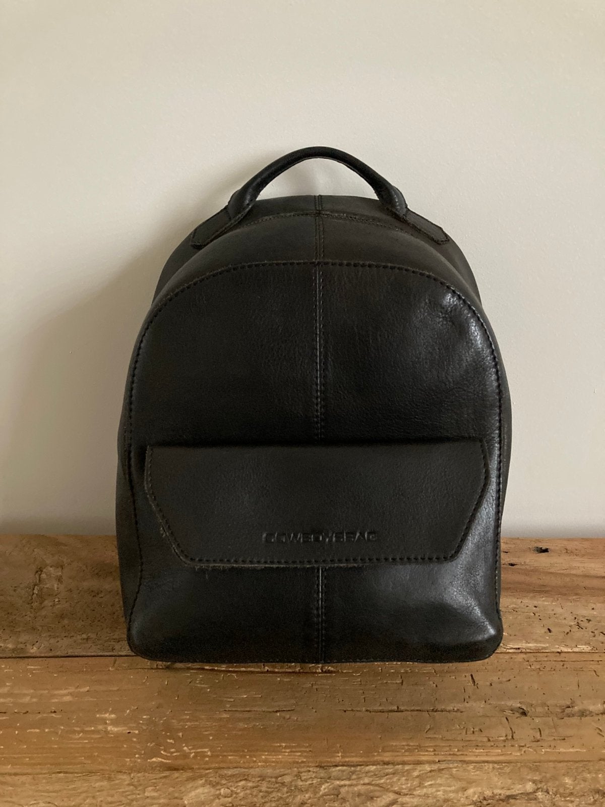 Cowboysbag zwart leder Rugtas., Ophalen of Verzenden, Zo goed als nieuw, Zwart, Overige typen