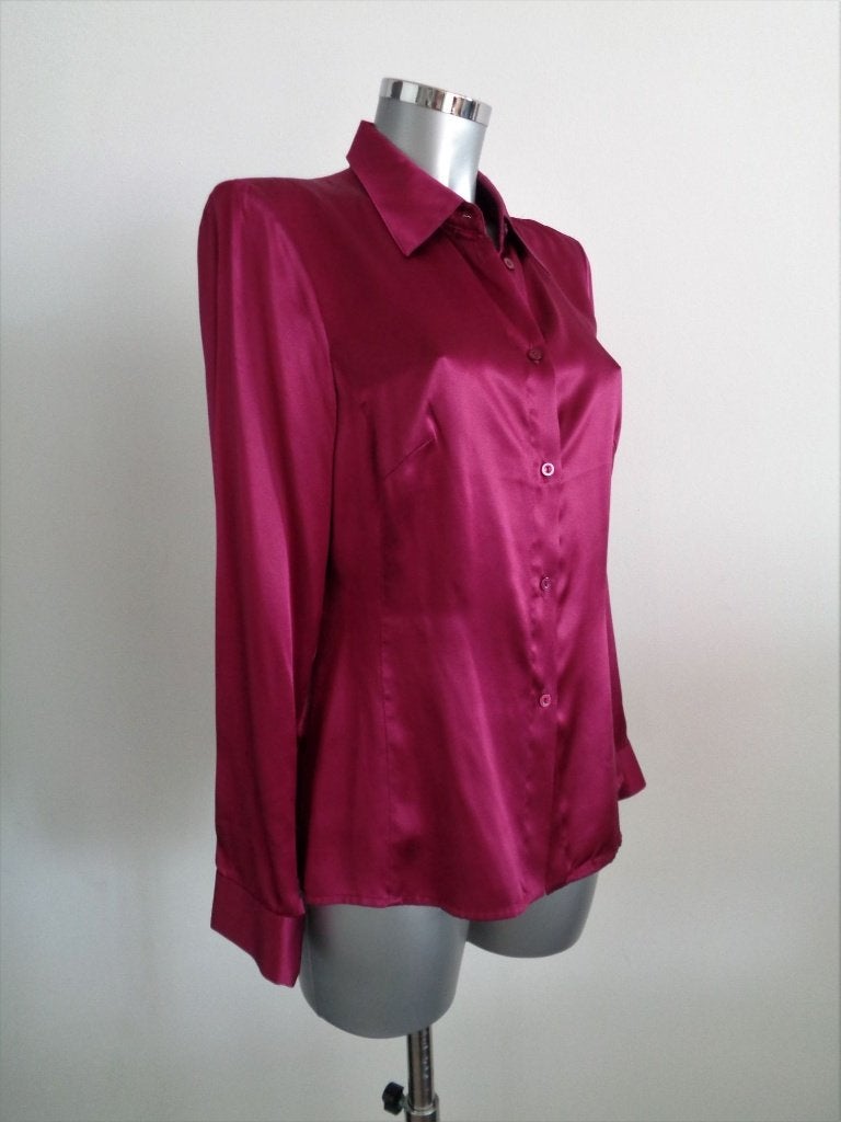 Claudia Strater zijden blouse paars, maat 38, Maat 38/40 (M), Paars, Ophalen of Verzenden, Zo goed als nieuw