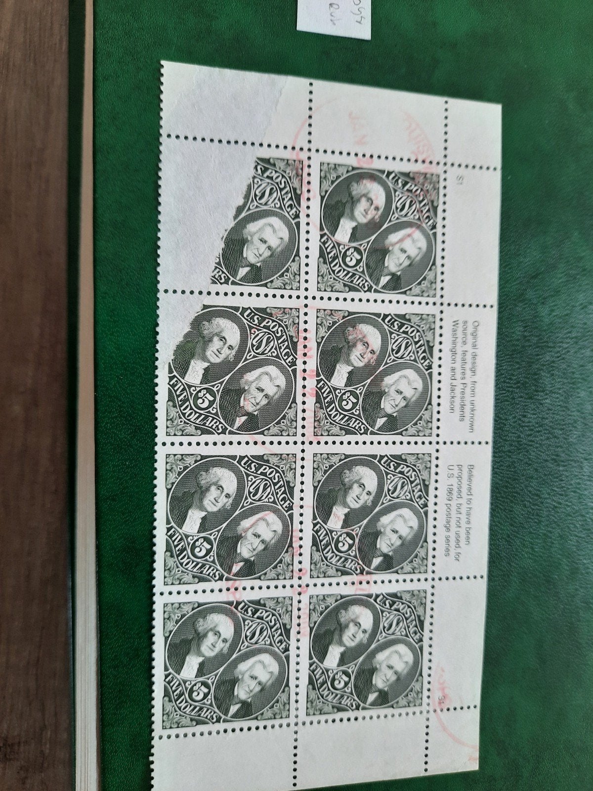 USA 1994 blok van 8 gestempeld met mooie misdruk, Verzenden, Noord-Amerika