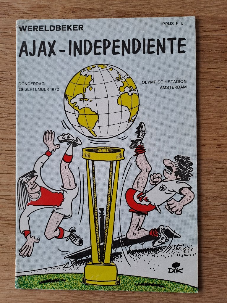 Programmaboekje Ajax - Independiente wk finale 1972, Ophalen of Verzenden, Gebruikt, Ajax, Boek of Tijdschrift