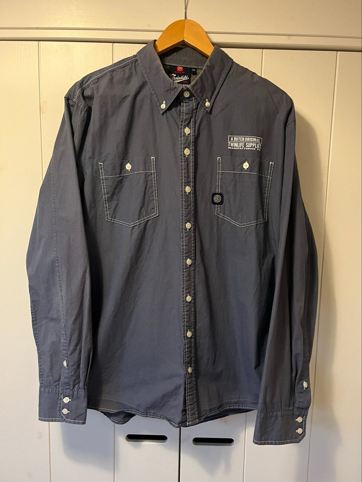Twinlife Bros heren overhemd - Maat 2XL, Kleding | Heren, Overhemden, Ophalen of Verzenden, Zo goed als nieuw, Blauw, Overige halswijdtes
