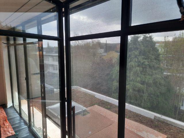 SCREENS ZONNEWERING grijs, Tuin en Terras, Zonneschermen, Ophalen, 450 cm of meer, Elektrisch, Zo goed als nieuw