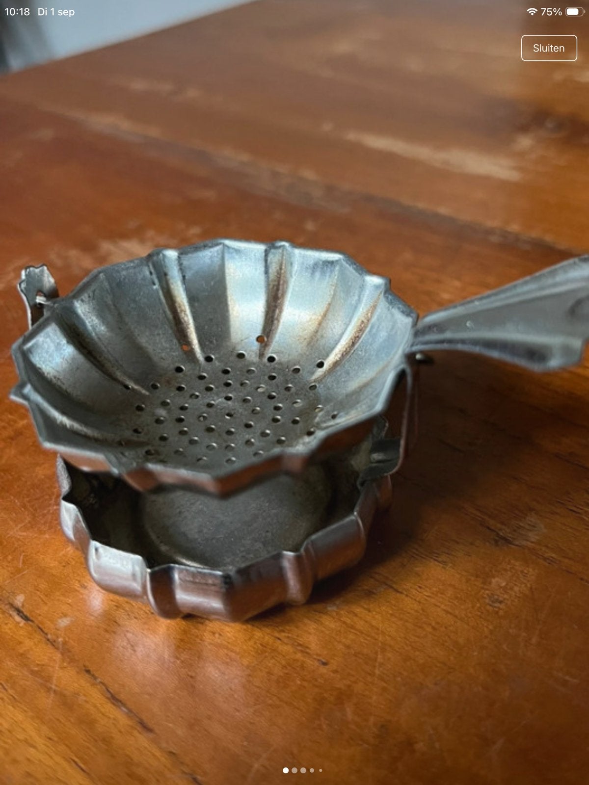 Antiek/Vintage Theezeefje met Lekbakje, Ophalen of Verzenden