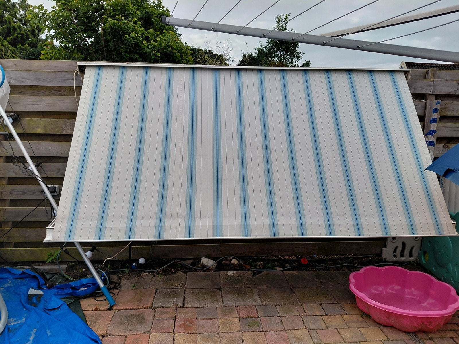 Uitvalscherm    290 cm breed elektrische, Tuin en Terras, Zonneschermen, Ophalen, Gebruikt, Elektrisch, 150 tot 300 cm