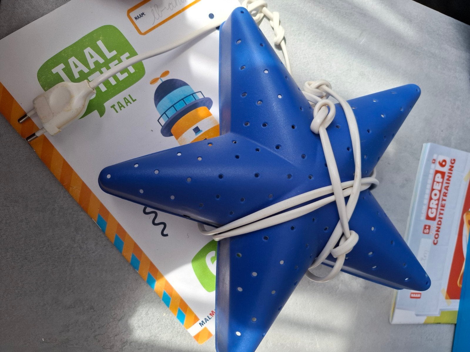 Blauwe Ster Lamp - Sfeervolle Verlichting ikea, Overige merken, Gebruikt, Kunststof, E14 (klein)