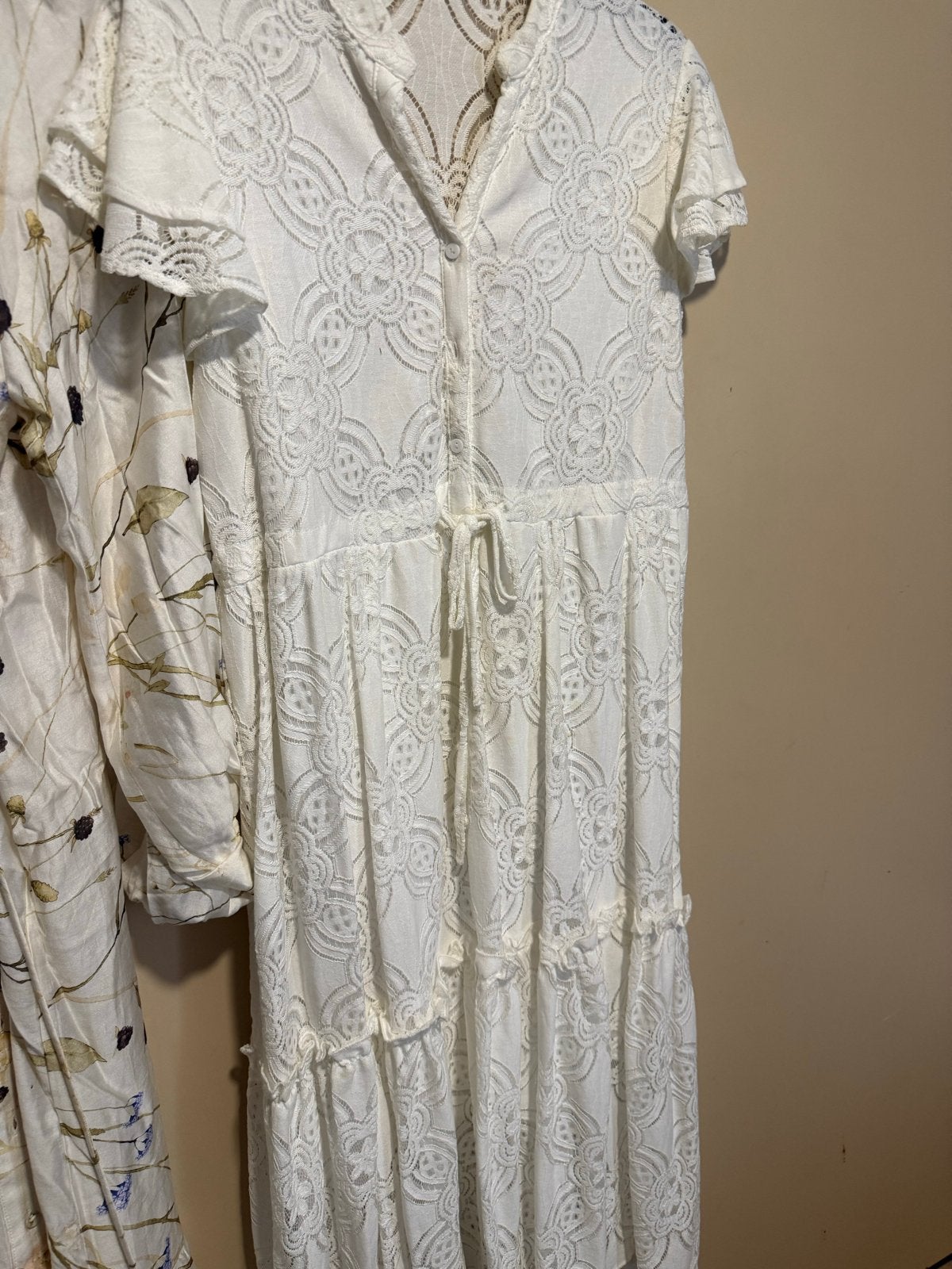 Bisou's Project Witte Kanten Maxi Jurk Maat M/L, Maat 38/40 (M), Wit, Ophalen of Verzenden, Zo goed als nieuw