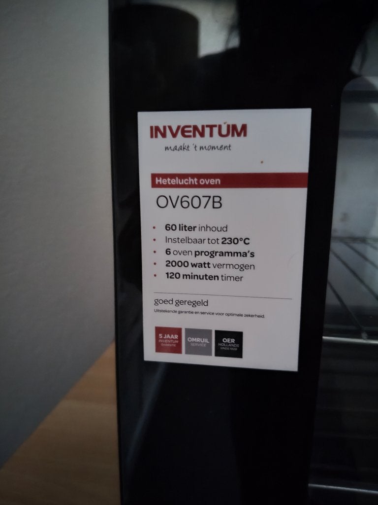 Inventum oven te koop, Witgoed en Apparatuur, Ovens, Ophalen, Minder dan 45 cm, Gebruikt, Minder dan 45 cm