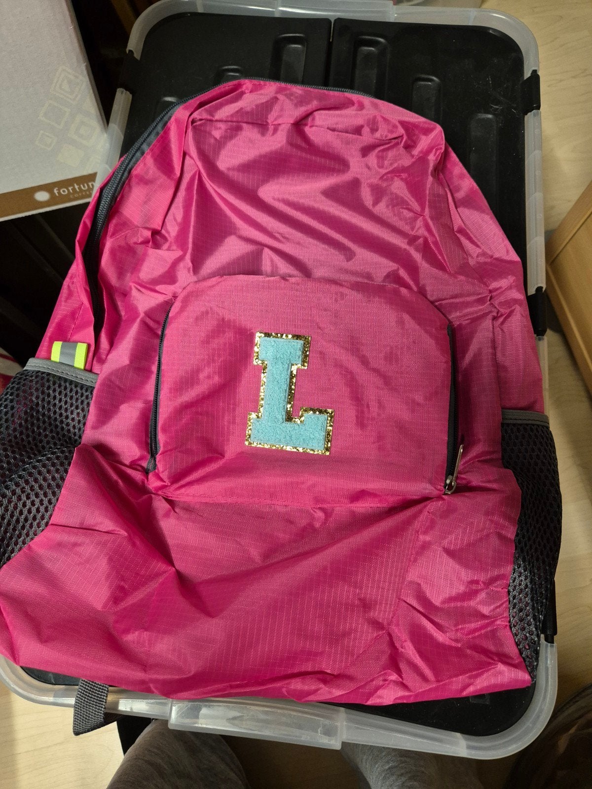 (2) Opvouwbare rugtas met letter L (nieuw), Overige merken, 25 tot 40 cm, Nieuw, Ophalen of Verzenden
