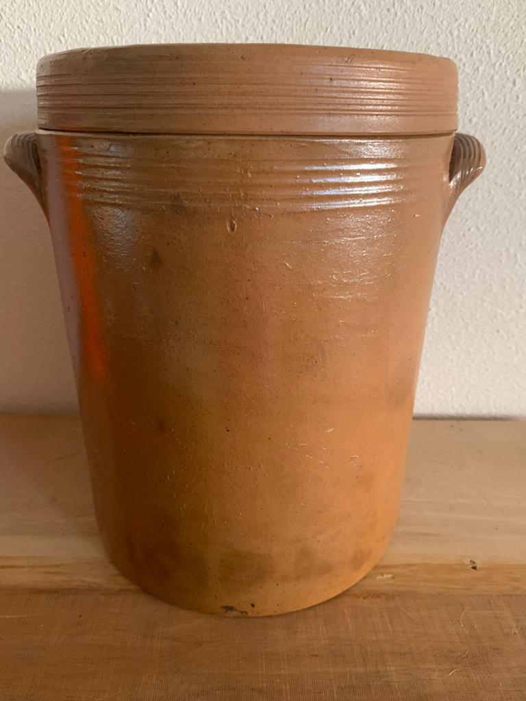 Franse gres/confit pot met deksel, Ophalen of Verzenden