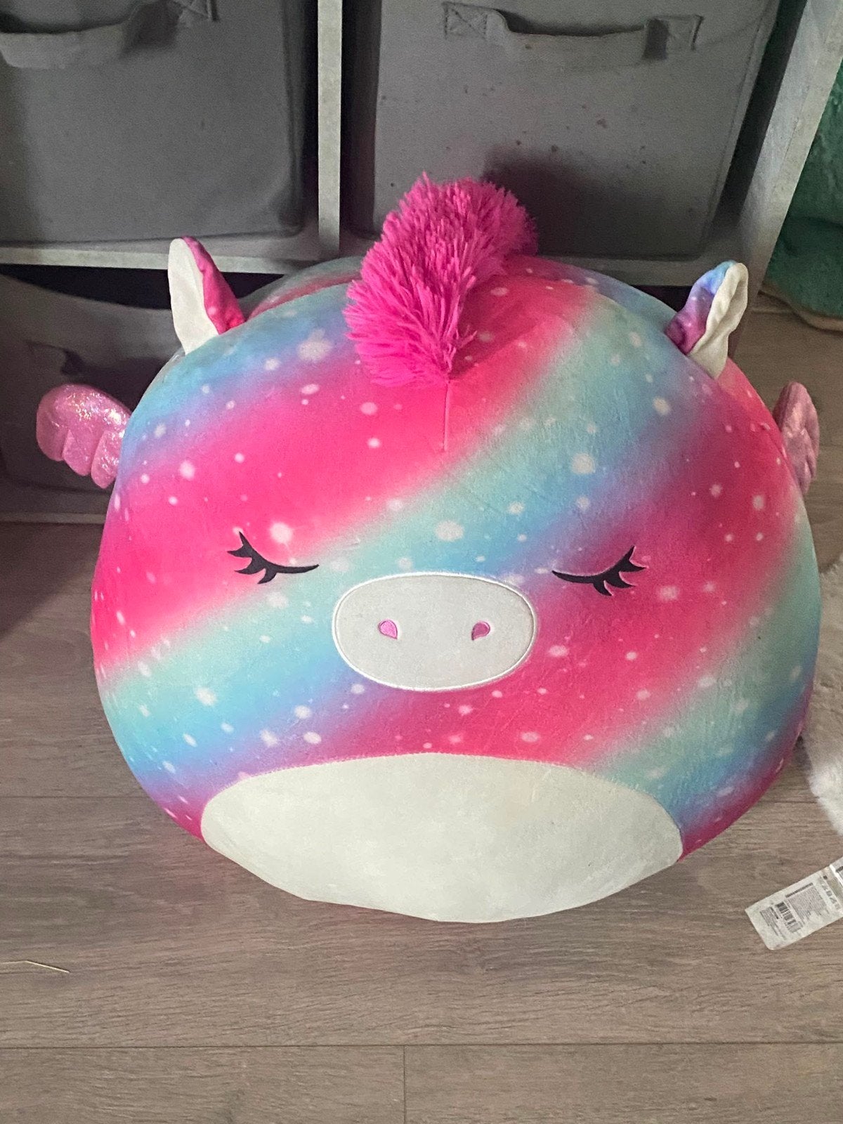Squishmallow Groot 60-70cm & Grote Triceratops Knuffel, Ophalen, Gebruikt, Middelgroot (20 tot 80 cm), Meerkleurig