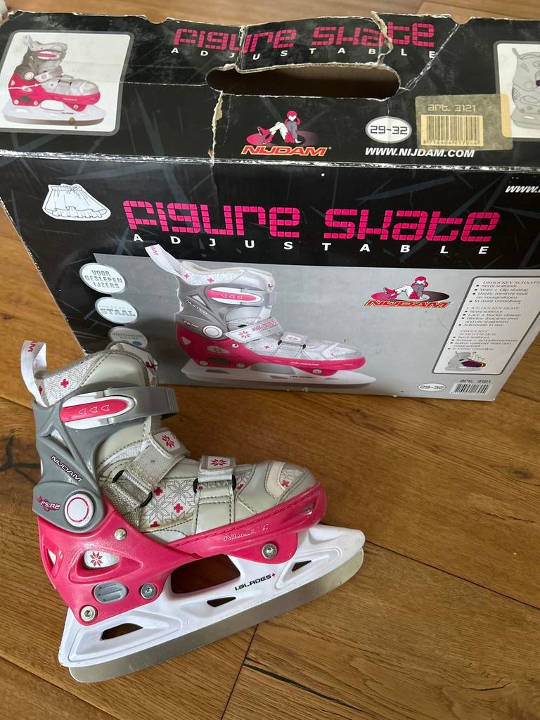 Zo goed als nieuwe Nijdam schaatsen verstelbaar maat 29-32, Ophalen of Verzenden, Zo goed als nieuw, IJshockeyschaatsen, Nijdam