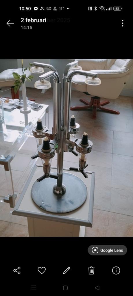 Flessenhouder / Drankdispenser voor Bar of Kast, Huis en Inrichting, Ophalen, Gebruikt, Zilver, Metaal