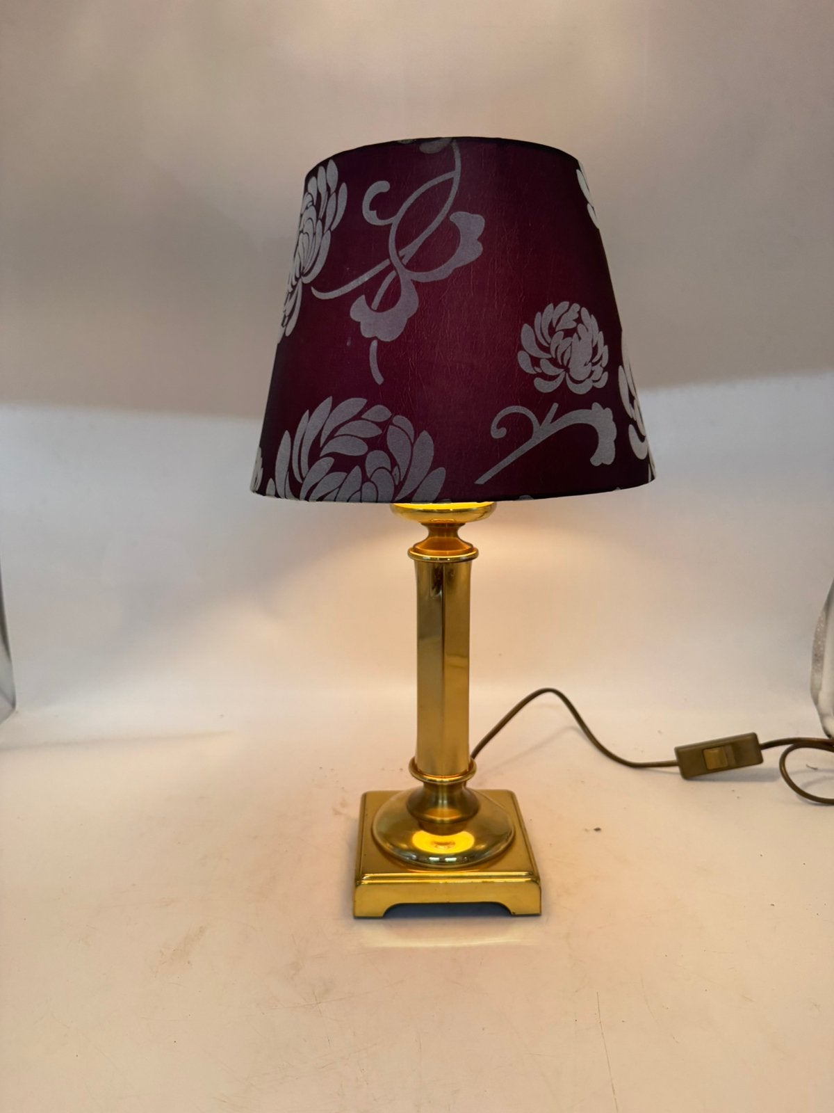 Vintage Herda Messing Kolomlamp | Goudkleurige Tafellamp, Ophalen of Verzenden