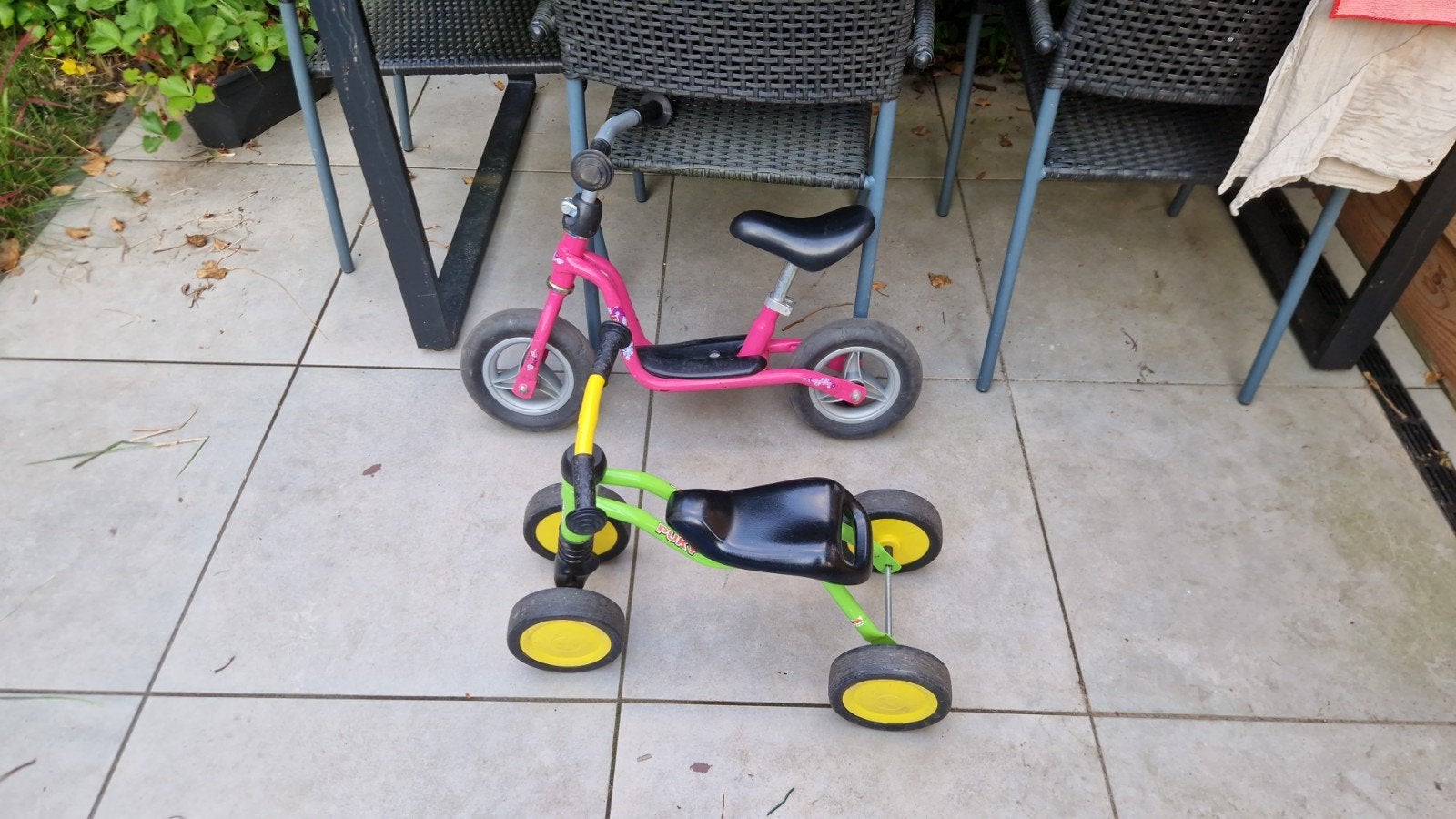 Puky Loopfiets Roze en Groen/Geel, Ophalen, Gebruikt, Loopfiets
