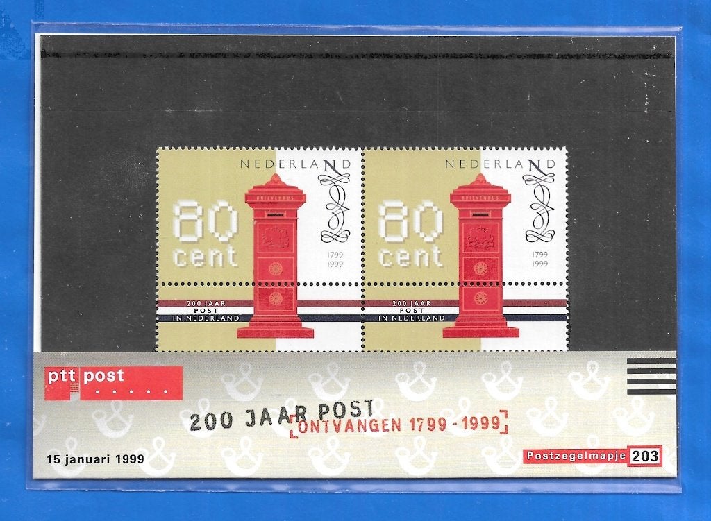 Postzegelmapje 203 200 jaar Post - 1999, Verzenden, Na 1940, Postfris