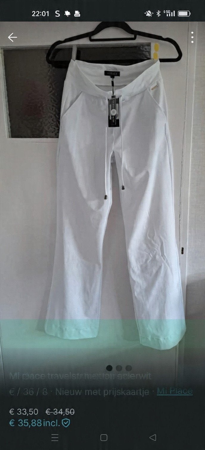 Nicolette Kluiver wit s, Kleding | Dames, Broeken en Pantalons, Ophalen of Verzenden, Zo goed als nieuw, Wit, Lang