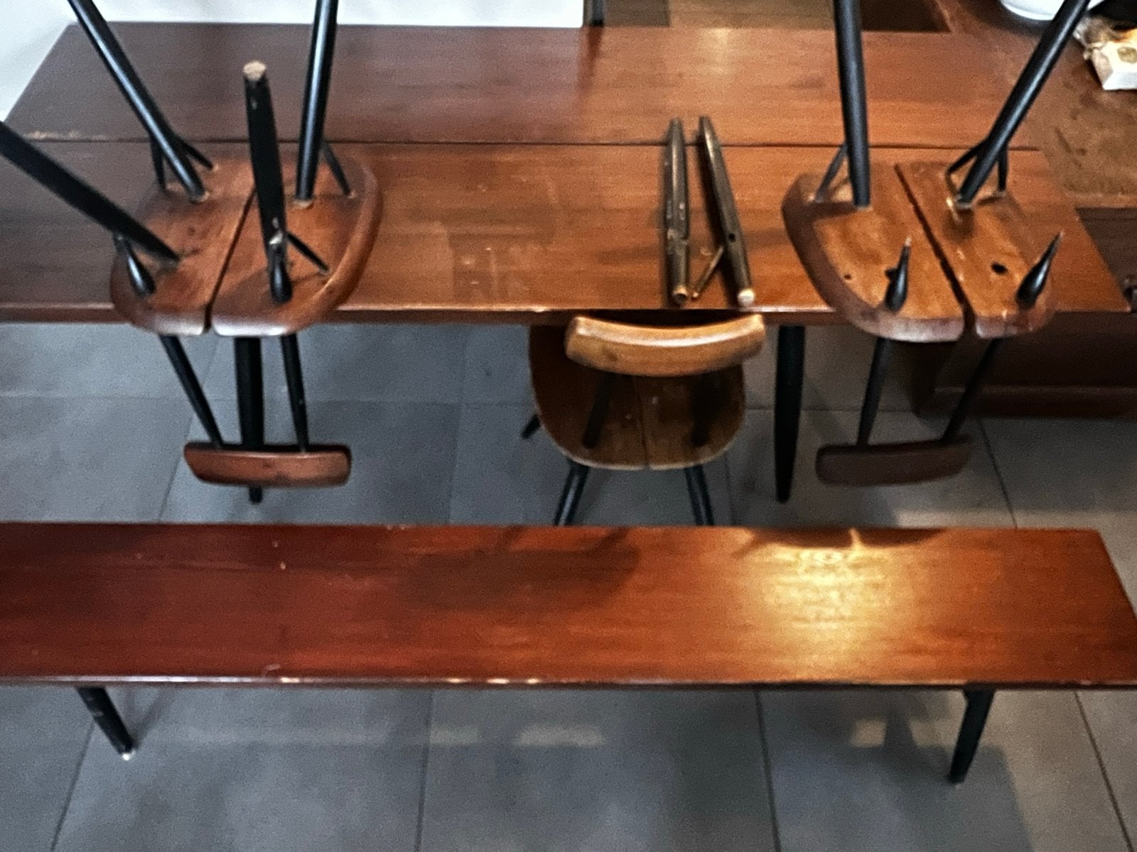 Vintage Tapiovaara Pirkka eettafel met bank en stoelen, Ophalen