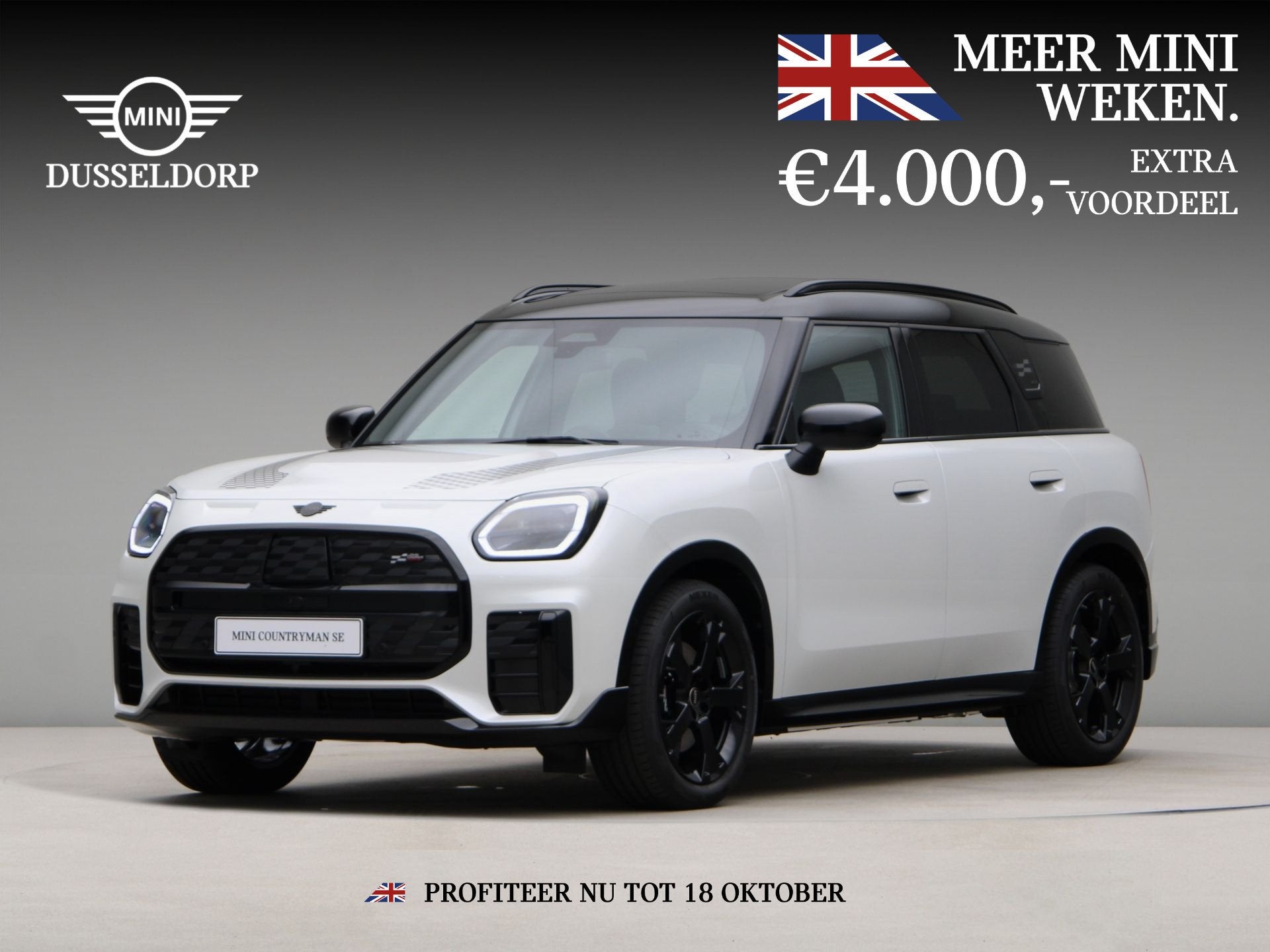 MINI Countryman SE ALL4 John Cooper Works Pakket L PRIVATE L, Auto's, Automaat, Zwart, Countryman, Wit