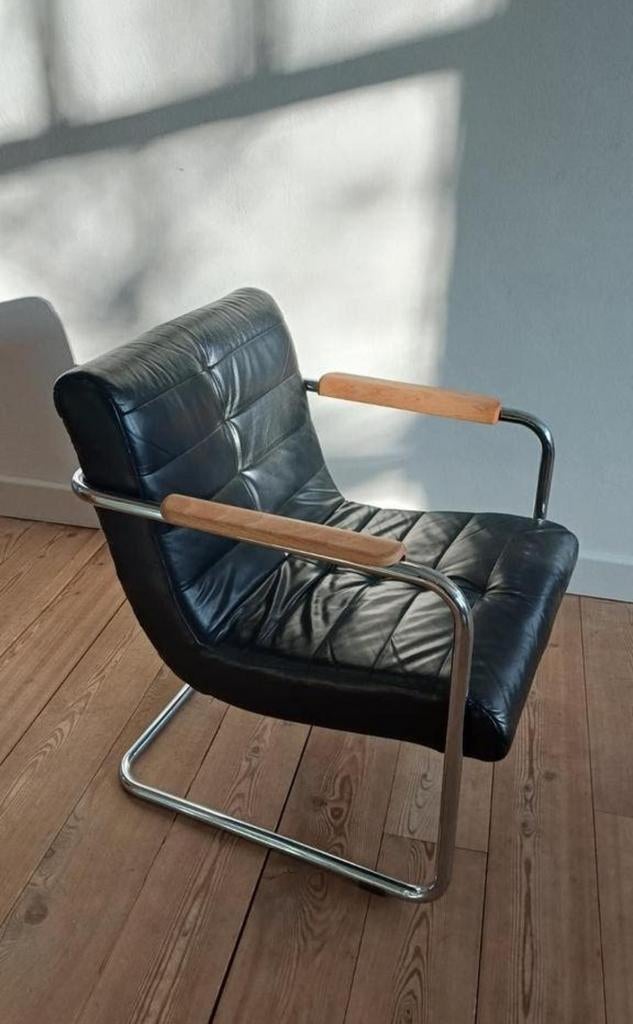 Machalke Crack fauteuil, Huis en Inrichting, Fauteuils, Ophalen, Gebruikt, 50 tot 75 cm, Leer