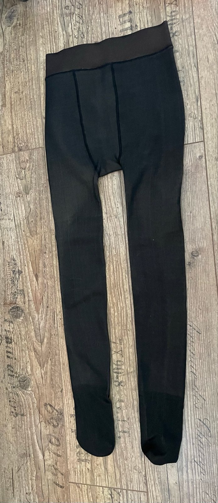 Zwarte fleece legging die op een panty lijkt, Ophalen of Verzenden, Nieuw, Zwart, Legging