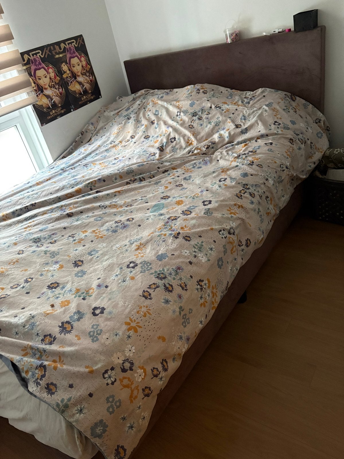 Tweepersoonsbed met hoofdbord - 140 breed Zo goed als nieuw, Overige materialen, Bruin, Tweepersoons, Zo goed als nieuw