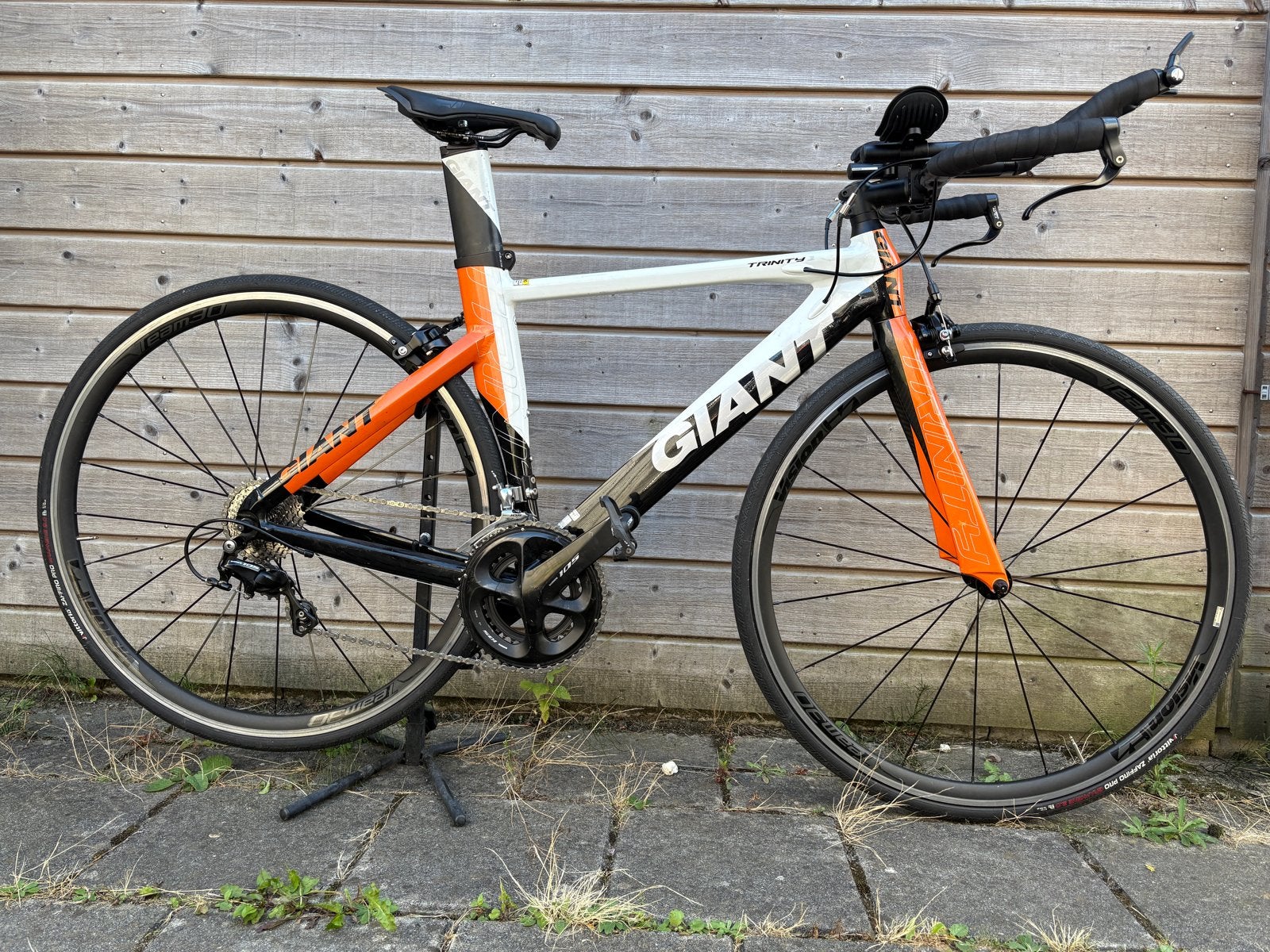 Giant Trinity racefiets - Volledig Shimano 105, Fietsen en Brommers, Fietsen | Racefietsen, Ophalen, Gebruikt, Velgrem, Aluminium