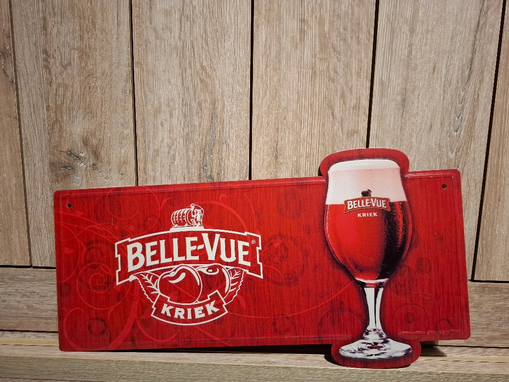reclamebord Belle Vue Kriek, Verzamelen, Ophalen of Verzenden, Nieuw, Reclamebord, Plaat of Schild, Overige merken