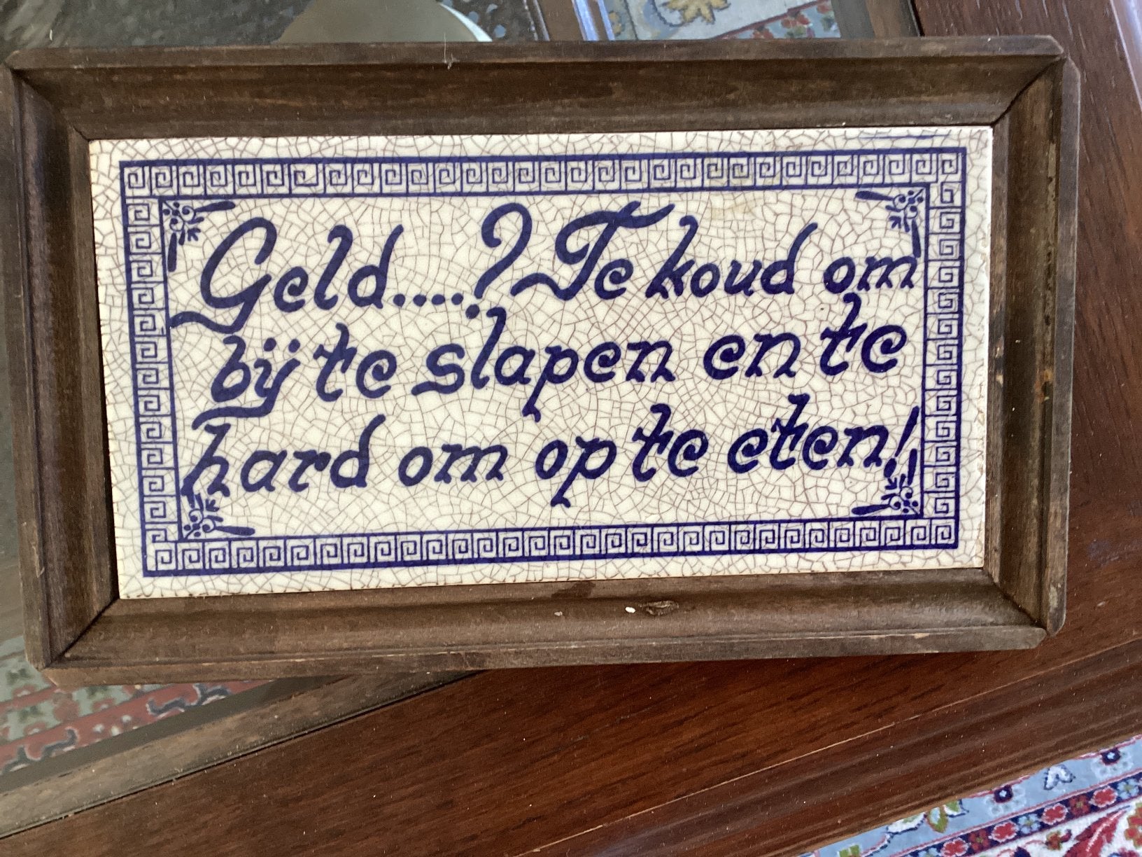 Geld …? Te koud om op te eten enz. Tegel, Ophalen of Verzenden
