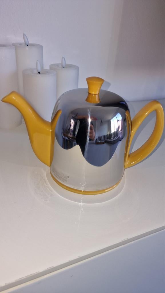Vintage Guy Degrenne Salam Thé theepot – Mosterdgeel – Jar, Ophalen of Verzenden