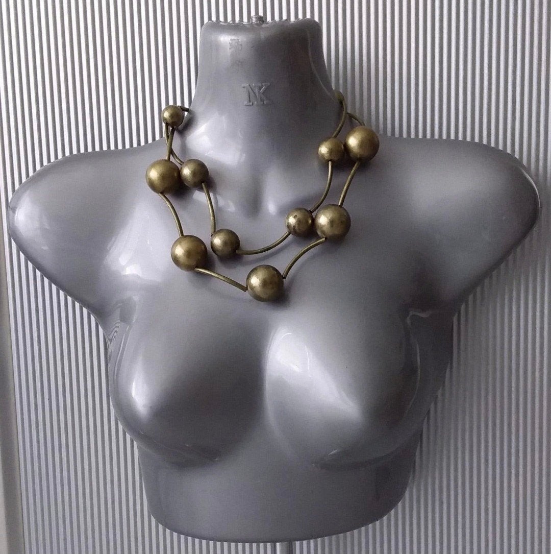 Manouk - ketting met buisjes en bollen. 3=2 actie, Sieraden, Tassen en Uiterlijk, Met hanger, Overige materialen, Overige kleuren