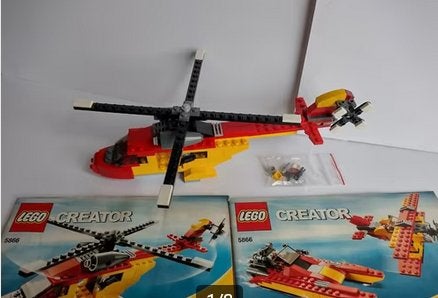 5866 Lego Helikopter 3/1 met bouwtekeningen, Lego, Inclusief instructies, Ophalen of Verzenden, Zo goed als nieuw