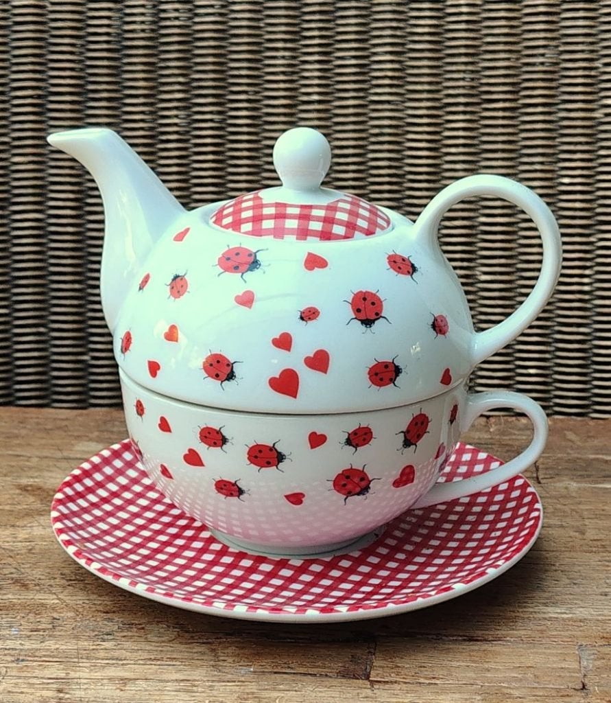 3x tea-for-one set (rood-wit en glas), Ophalen, Overige materialen, Overige typen, Nieuw