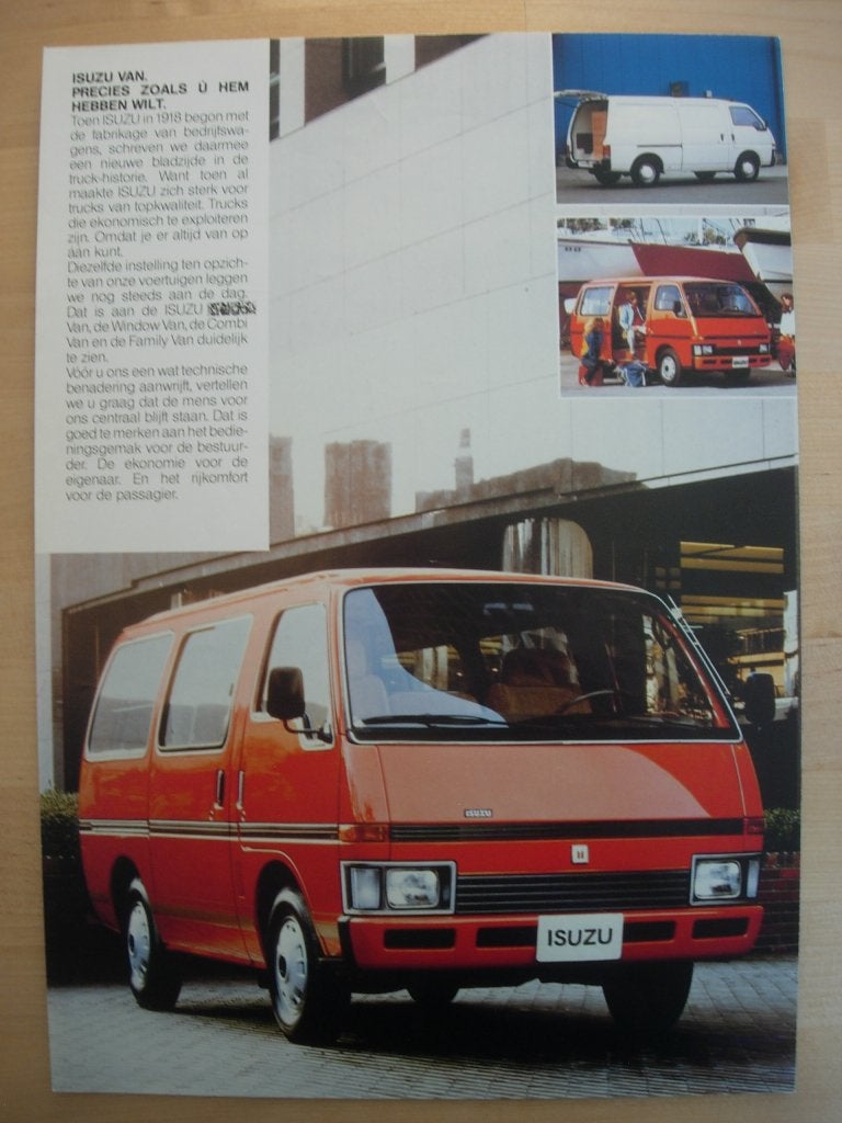 Isuzu Van Brochure 1983 – Bestelwagen Combi Personenbus, Ophalen of Verzenden, Zo goed als nieuw, Overige merken, Isuzu