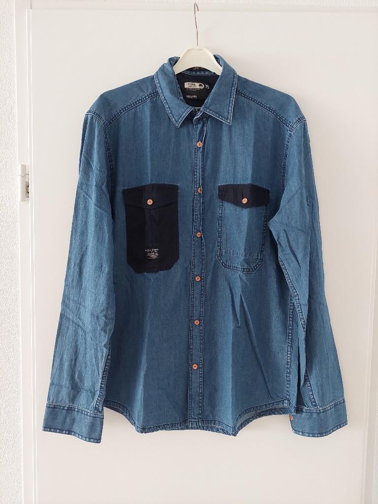 Heel mooi heren spijkeroverhemd. Maat S/M., Kleding | Heren, Overhemden, Blauw, Halswijdte 38 (S) of kleiner, Ophalen of Verzenden