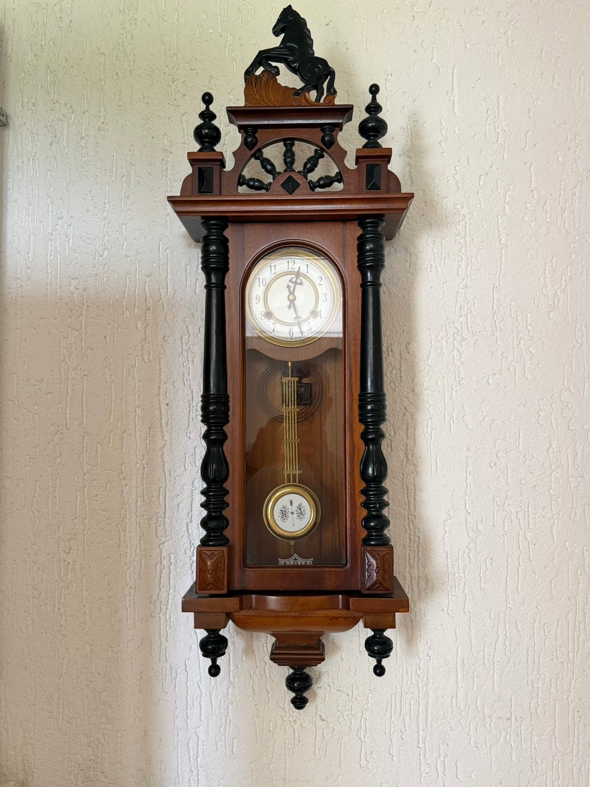 Mooie houten wandklok, Antiek en Kunst, Antiek | Klokken, Ophalen of Verzenden