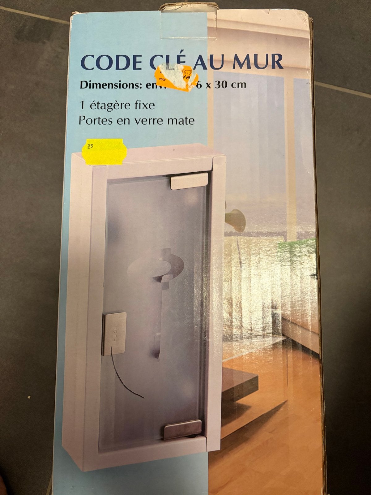 Nieuwe Sleutelkast met Glazen Deur en Sleuteldesign, Ophalen, Nieuw, Wit, Metaal