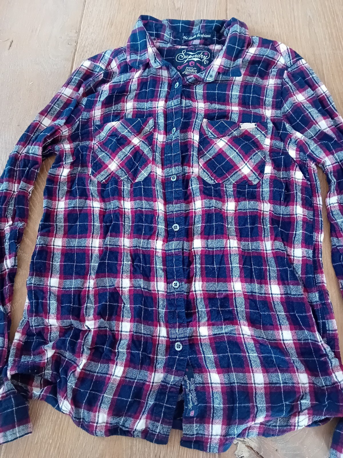 Superdry geruit flanellen overhemd - Maat S, Ophalen of Verzenden, Maat 36 (S), Gedragen, Superdry