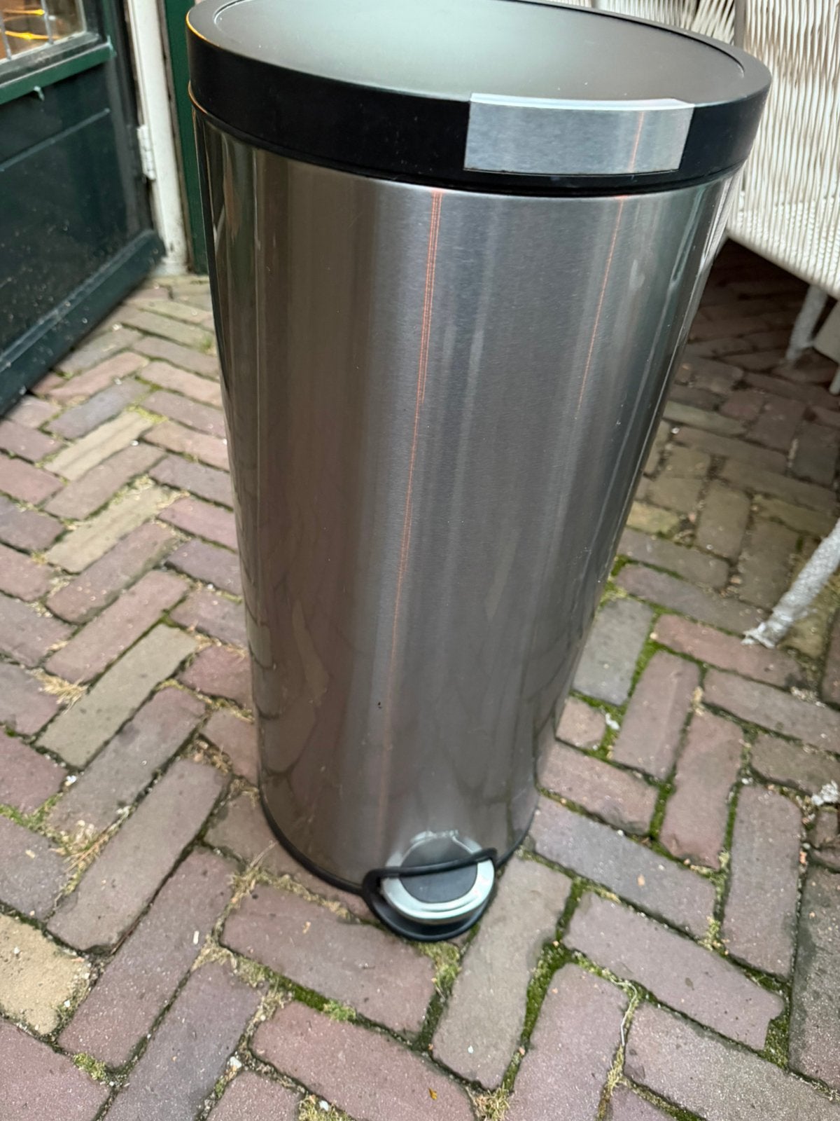 Eko pedaalemmer 30L zwart rvs, Met pedaal, 40 liter of meer, Ophalen of Verzenden, Zo goed als nieuw