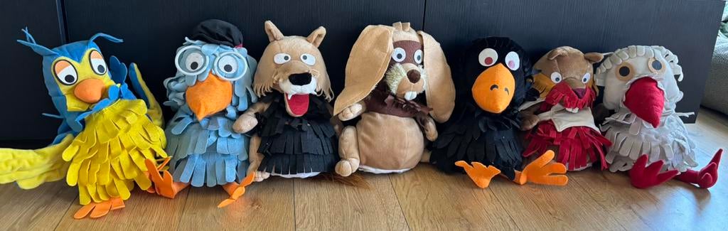 Handpoppen Fabeltjeskrant complete set, Kinderen en Baby's, Speelgoed | Poppen, Ophalen of Verzenden, Gebruikt, Overige typen