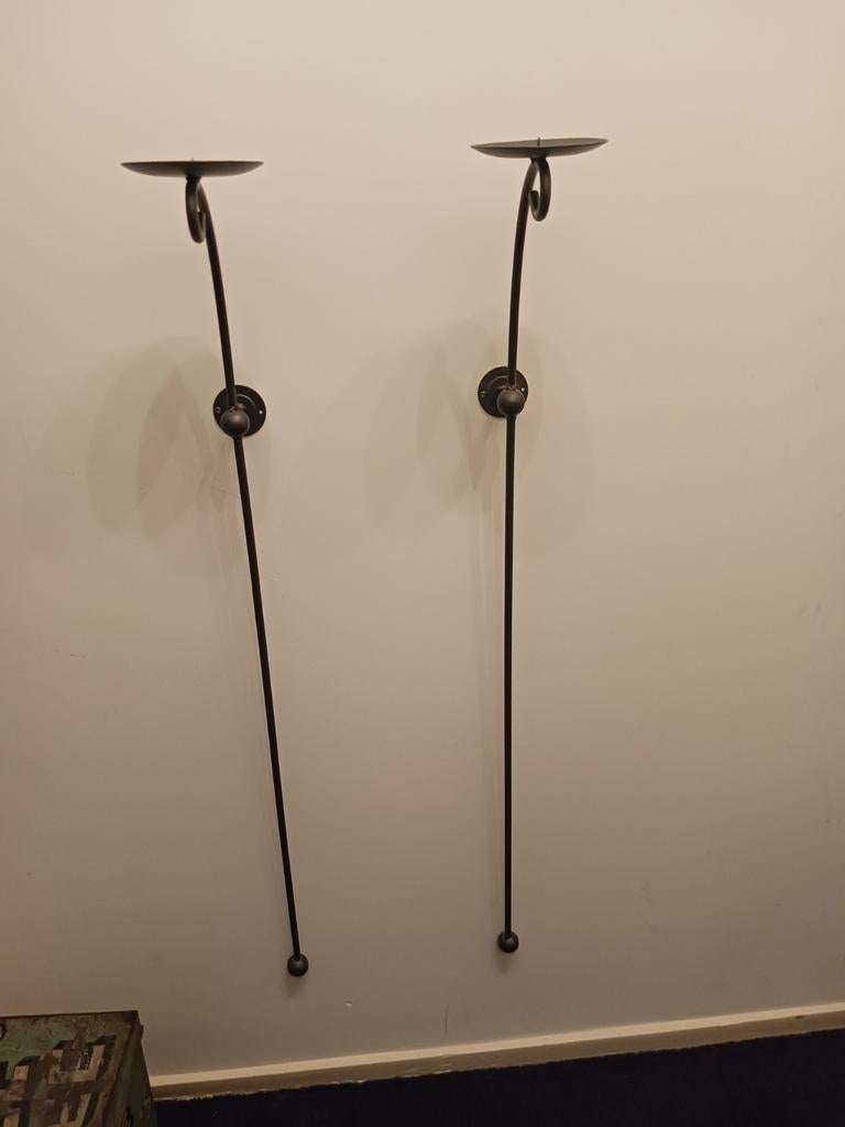 Wand Kaarssen Kandelaars. XXL set van 2 stuks., Ophalen, Koper of Brons
