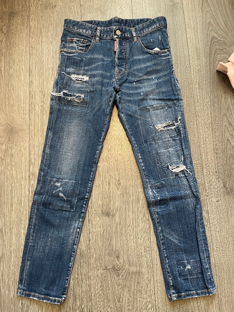 DSQUARED2 jongens ripped spijkerbroek jeans mt 176, Broek, Dsquared2, Ophalen of Verzenden, Zo goed als nieuw
