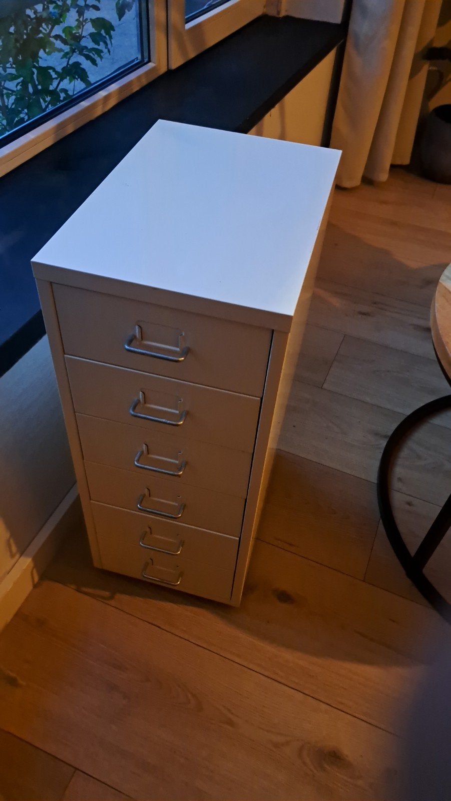 Cremekleurig metalen ladenkastje Helmer van Ikea, Minder dan 50 cm, Gebruikt, 5 laden of meer, Ophalen of Verzenden