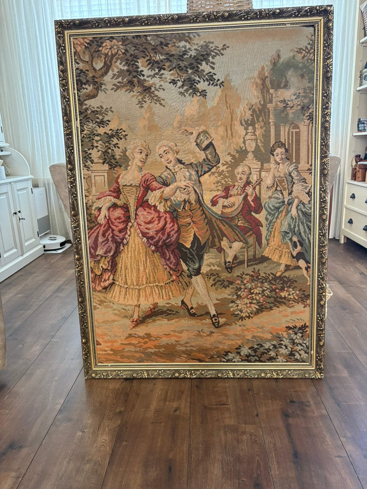 Gobelin wandtapijt in lijst, Antiek en Kunst, Antiek | Kleden en Textiel, Ophalen of Verzenden