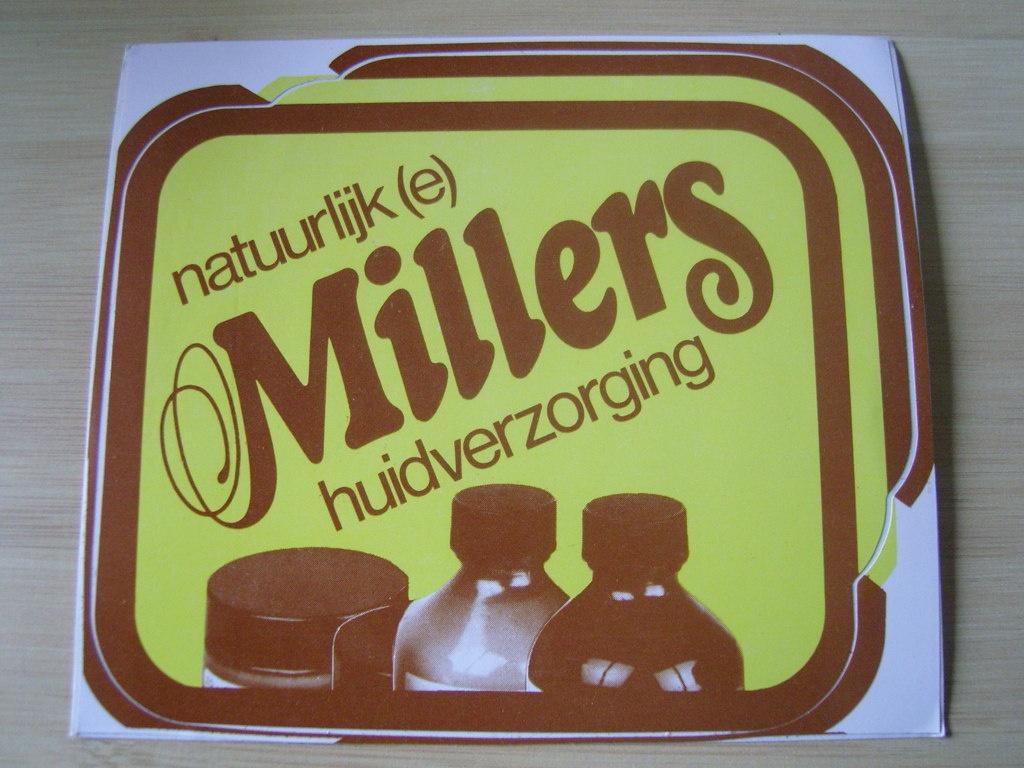 sticker natuurlijk(e) MILLERS huidverzorging, Verzamelen, Stickers, Zo goed als nieuw, Ophalen
