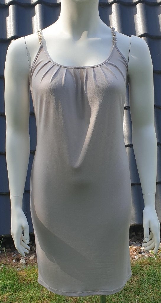 Stroke prachtige beige combi jurk vest mt M 38 40 S 36, Maat 38/40 (M), Verzenden, Beige, Zo goed als nieuw
