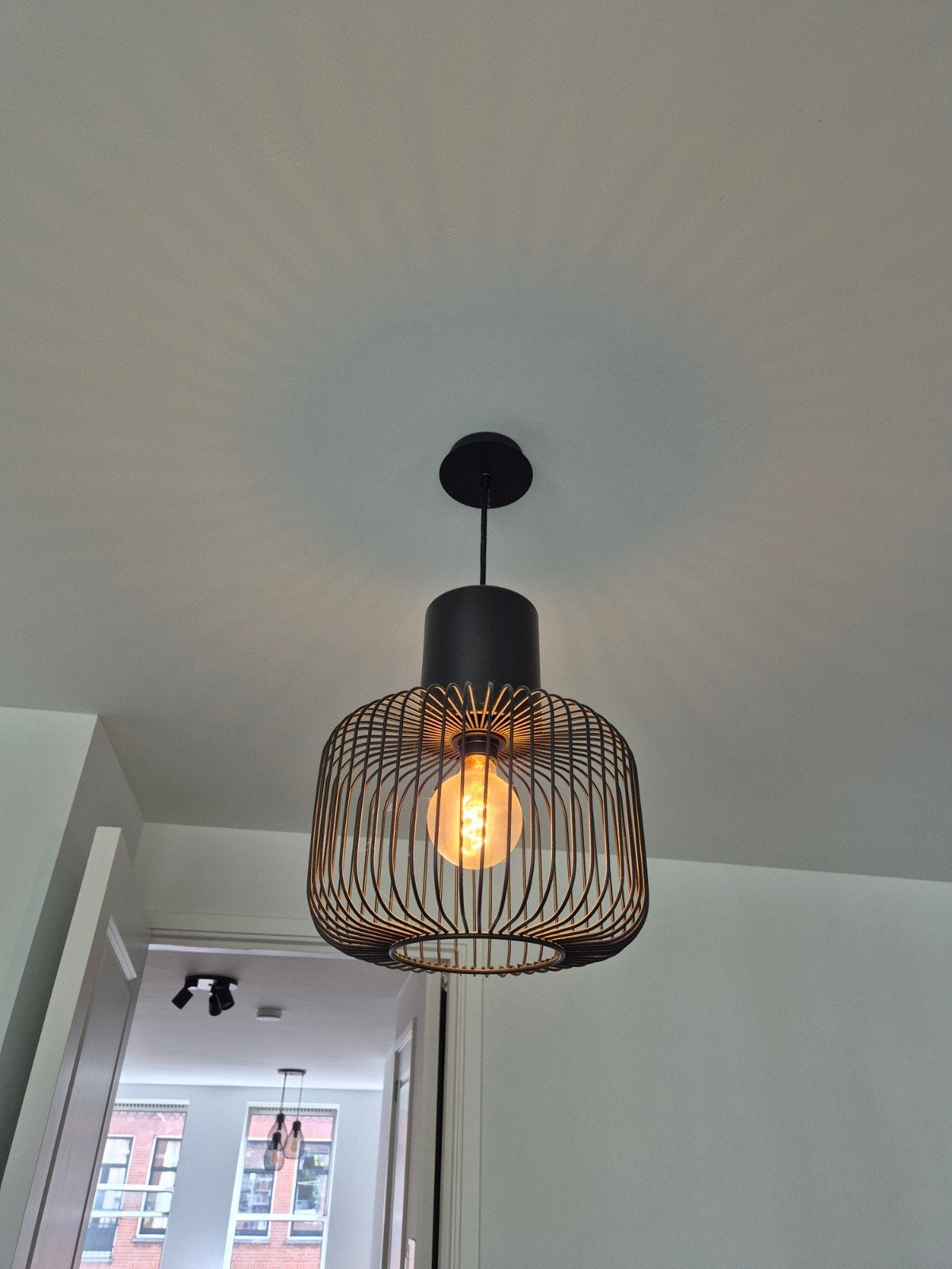 Design hanglamp, zwart, inclusief lamp, Ophalen, Zo goed als nieuw, Metaal, E27 (groot)