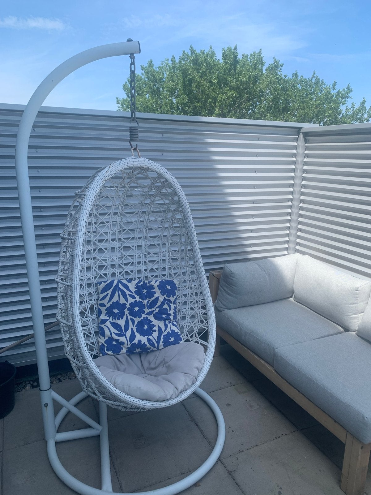 Witte hangstoel met standaard en kussen kees smith, Ophalen, Gebruikt, Met standaard, Eenpersoons