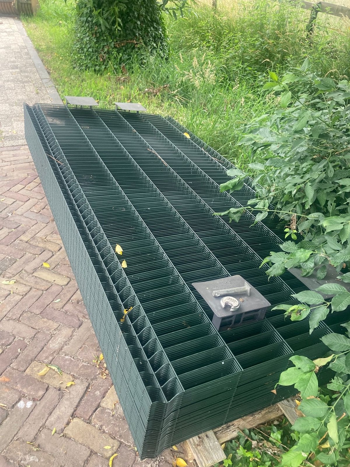 Enkelstaaf hekwerk matten verzinkt en gecoat RAL 6009, Ophalen, Nieuw, IJzer, Enkelstaafmat hekwerk